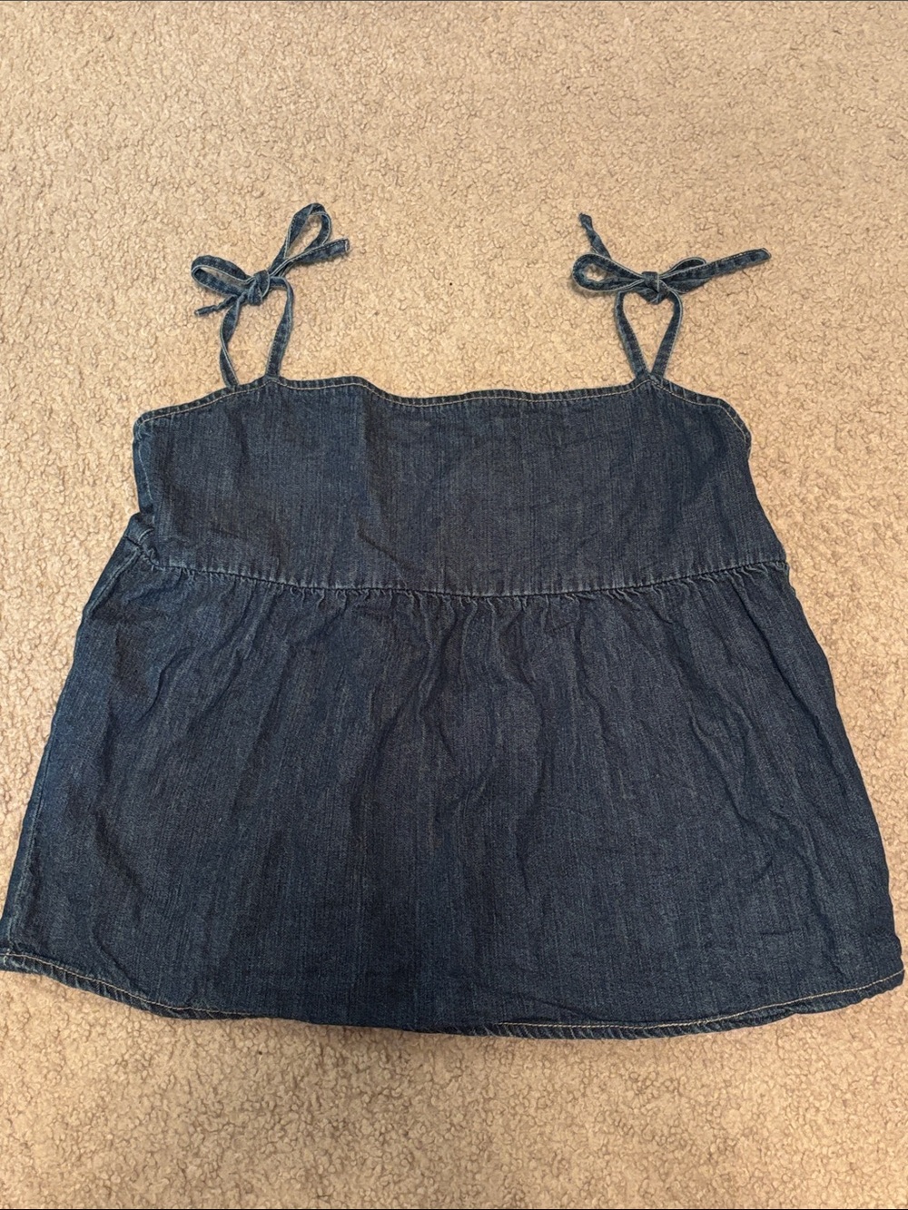 Old Navy Girls Dark Blue Denim Tie-Strap Cami